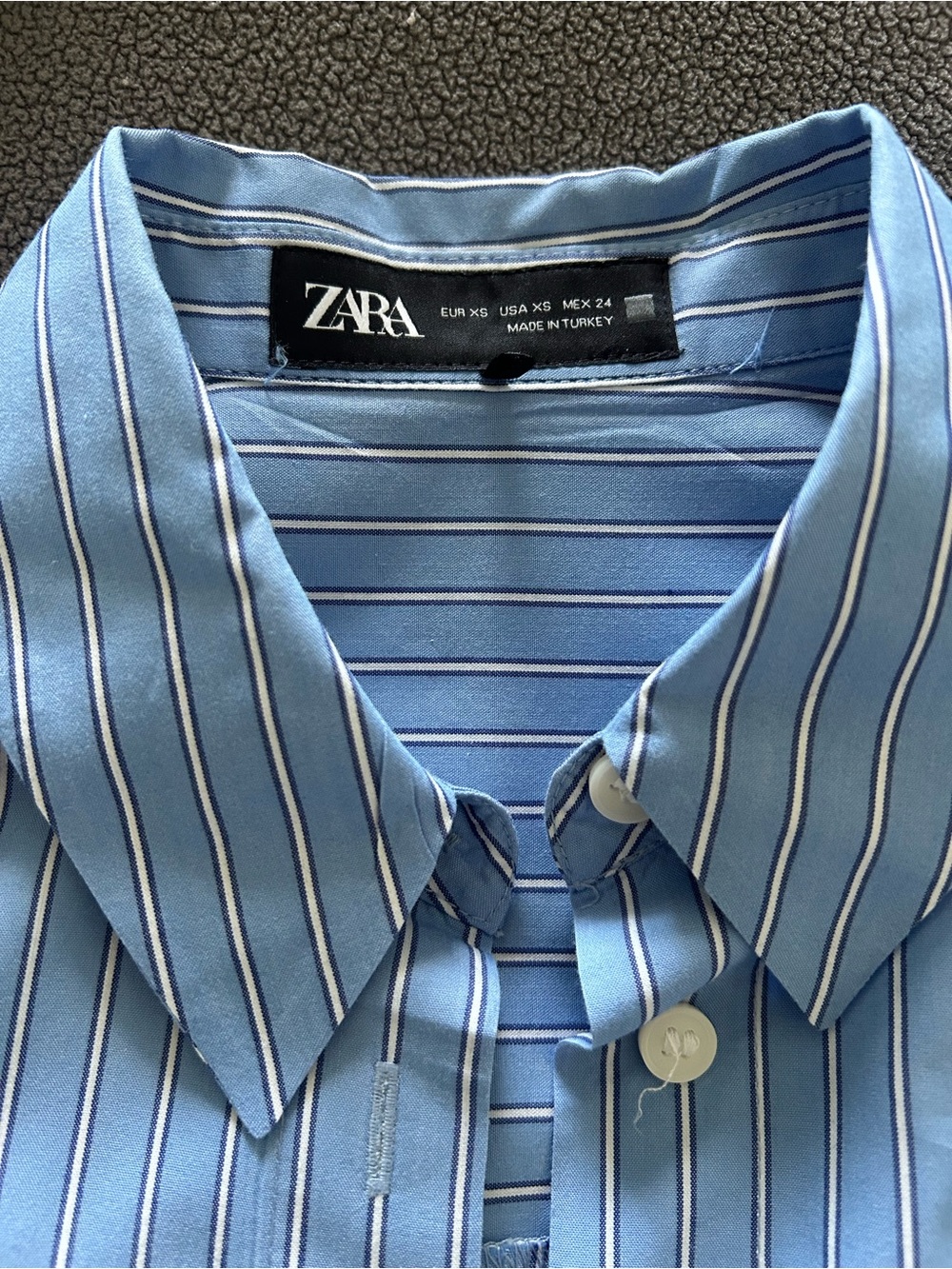 ZARA Blue Pinstripe Women’s Dress Shirt